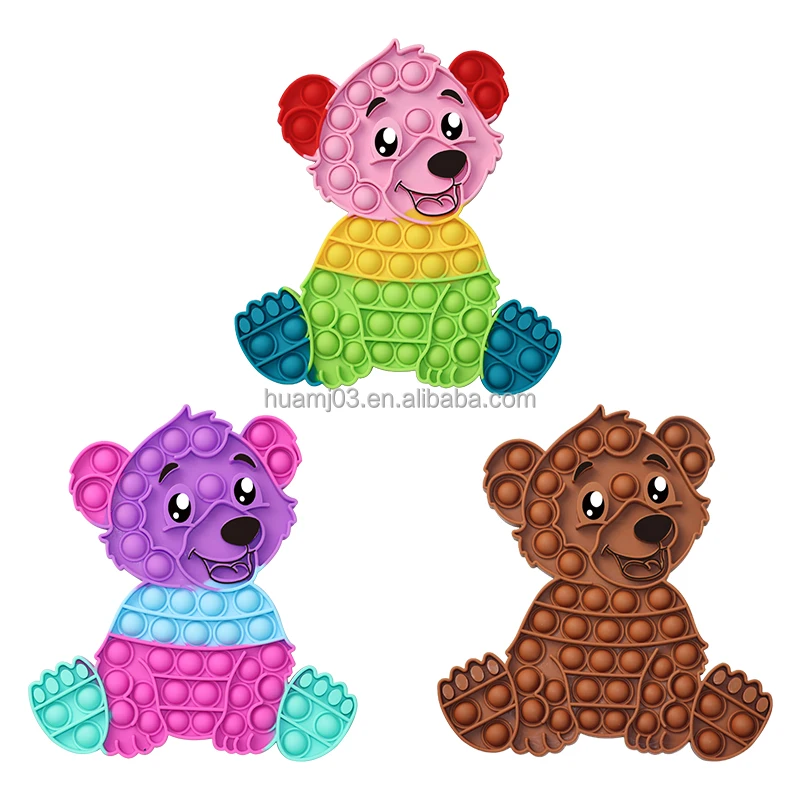 Прямая продажа с завода, новинка, красочные силиконовые игрушки для снятия давления, Поппер пузырьков в виде животных, смягчающие игрушки