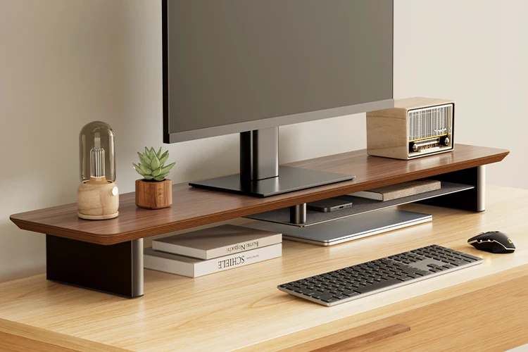 Pc Monitor Riser Led Ideas For Desk Monitor Riser For 2 Monitors 31.5 Inch Bamboo Monitor Stand With RGB ...
