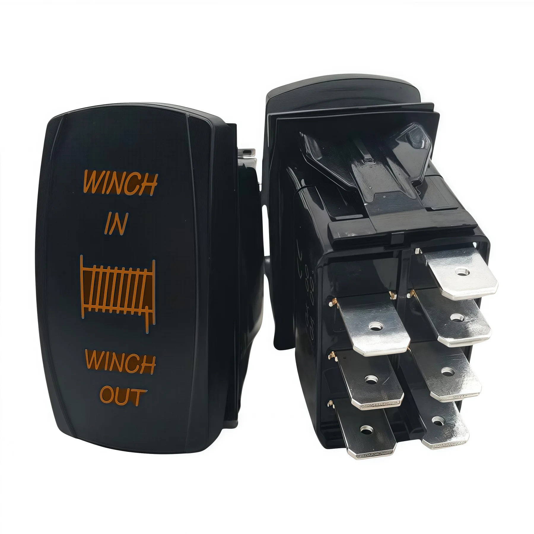 Interrupteur à Bascule Momentané Mintice 7 Broches - LED Bleu 12V/20A - Pour Treuil, Voiture, Bateau
