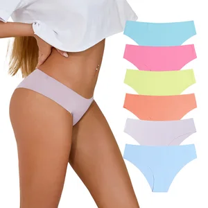 Women's Plus Size Pure Cotton Bikini Waist Panties Seamless One-Piece Quick-Drying Sexy Briefs Low-Waisted Ice Silk Wholesale
