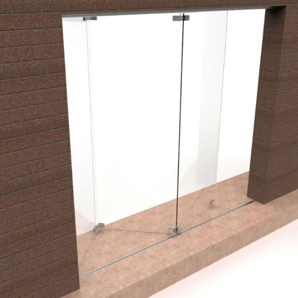 Frameless Glass Partition Clamp Sliding Folding Door Frameless Movable Glass Partition Wall