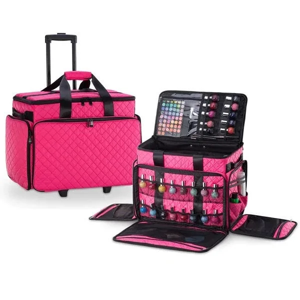Custom Quilted Professional Soft Rolling Makeup Case Nail Artist