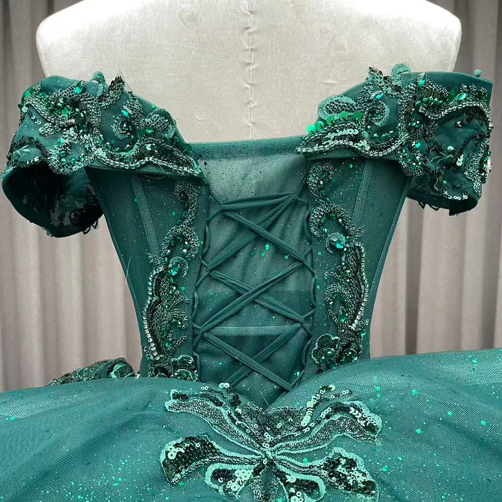 lace and beads green dress Gold Sweetheart Beaded Sparkles Court Train Flowers Prom Dresses  Ballbella