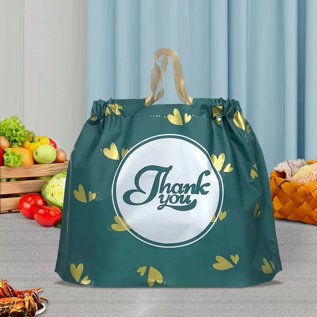 Yiwu Factory Custom Logo Printed Thickened PE Frosted Plastic Take-out Bag Wholesale Spot for Clothing Thank You Gift Bag