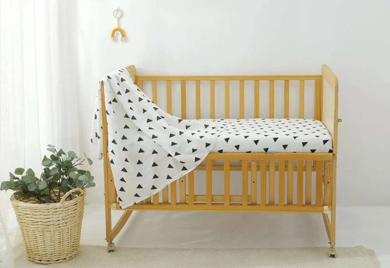 Custom Gots Organic Cotton Jersey Print Bedding Cot Baby Muslin Crib Fitted Sheets In Stock