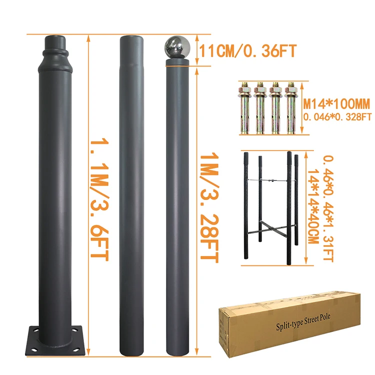 Street Light Pole Combination Lamp Post 36m Outdoor Solar Light Pole