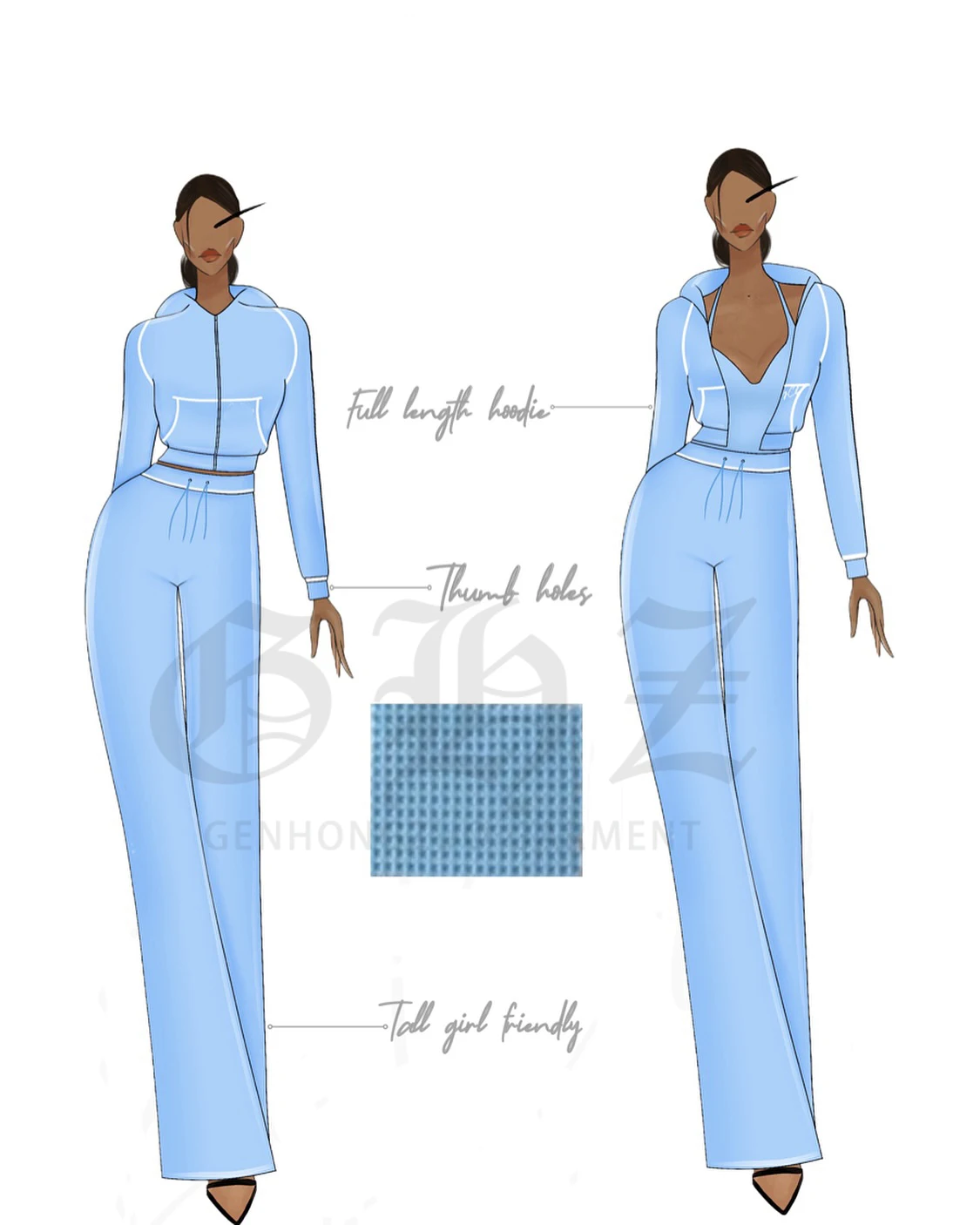 Y2K Custom Women's Solid Pattern Waffle Knit Body by Raven