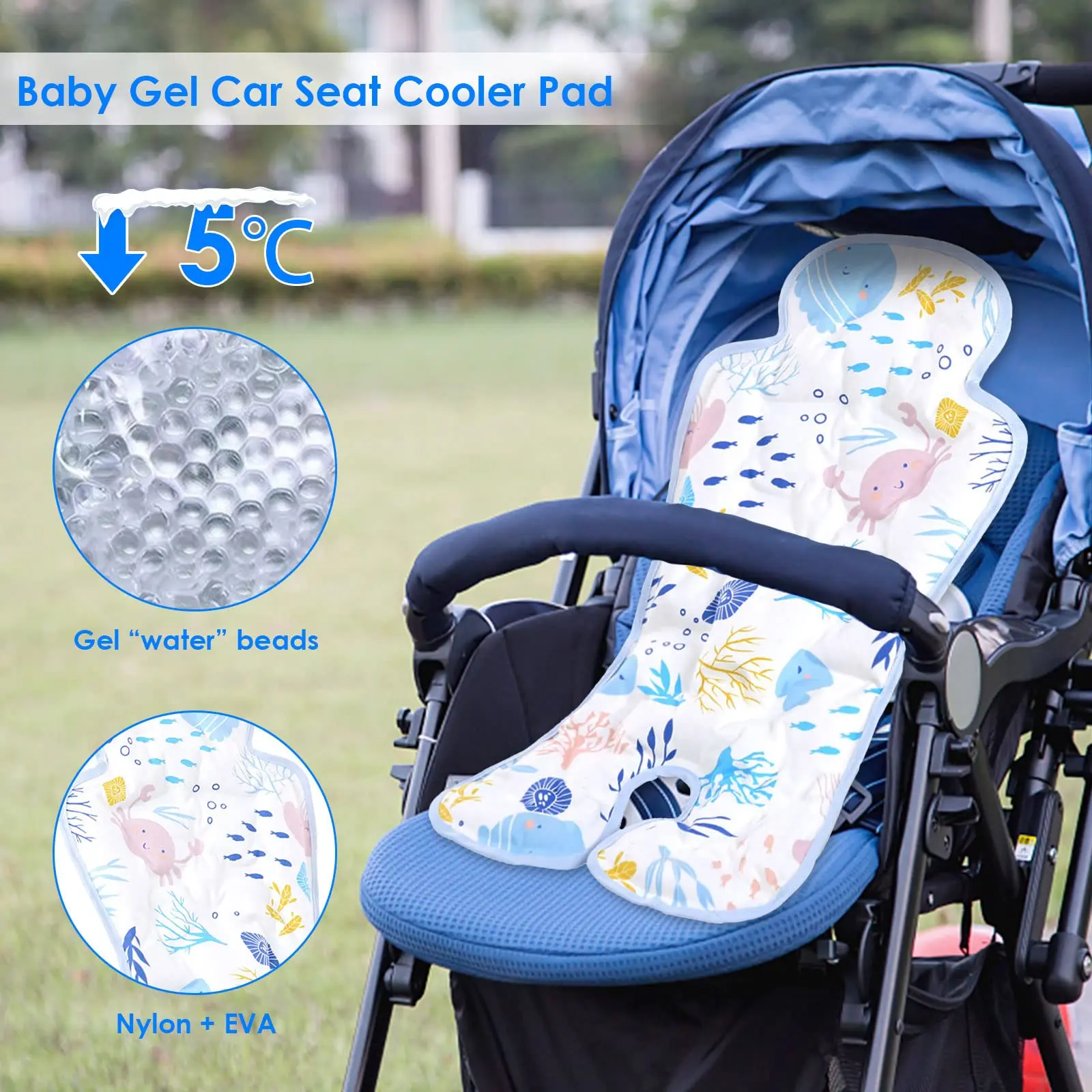 Summer Chair Ice Cushion Baby Car Seat Cooler Pad Gel Car Seat Mat Carseat And Stroller Cooling