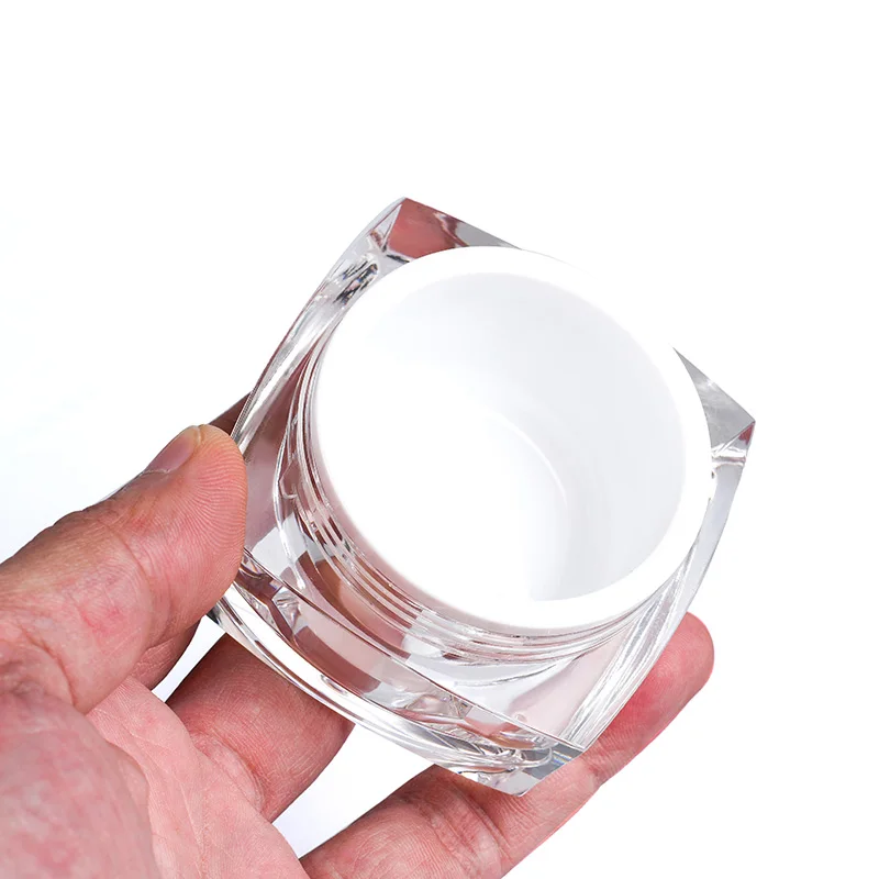 Wholesale cosmetic packaging 5g 10g 15g 20g 30g 50g black empty white acrylic plastic face cream jar