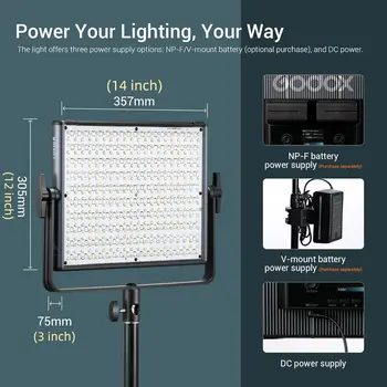 Godox-LDX50R Ldx50 R RGB LED Video Light 63W 2500K-10000K LED Panel Light for Vlogging Soft Lights for Photography detail image