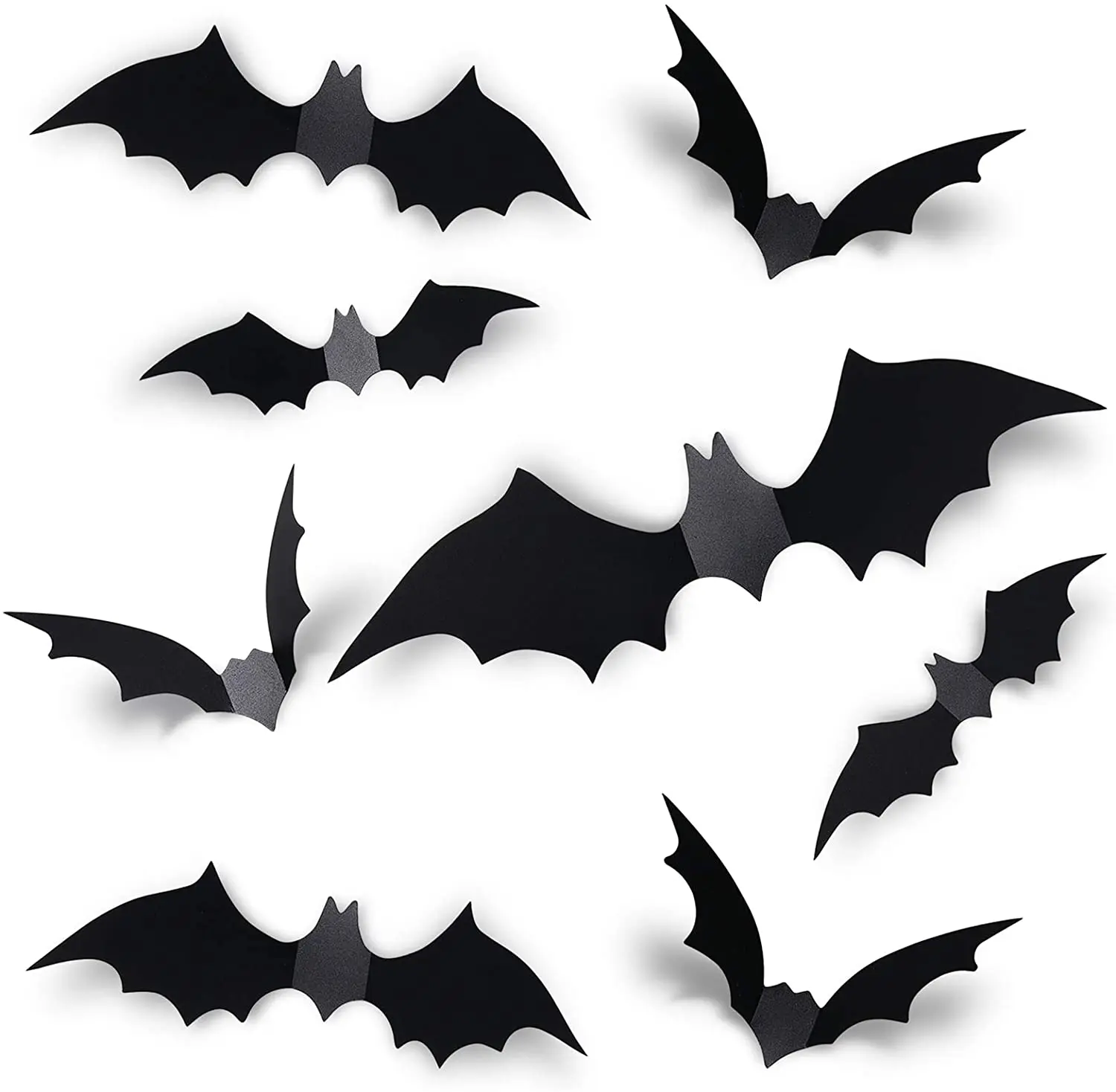 Wholesale halloween 3D bats decoration plastic PVC black bat ...