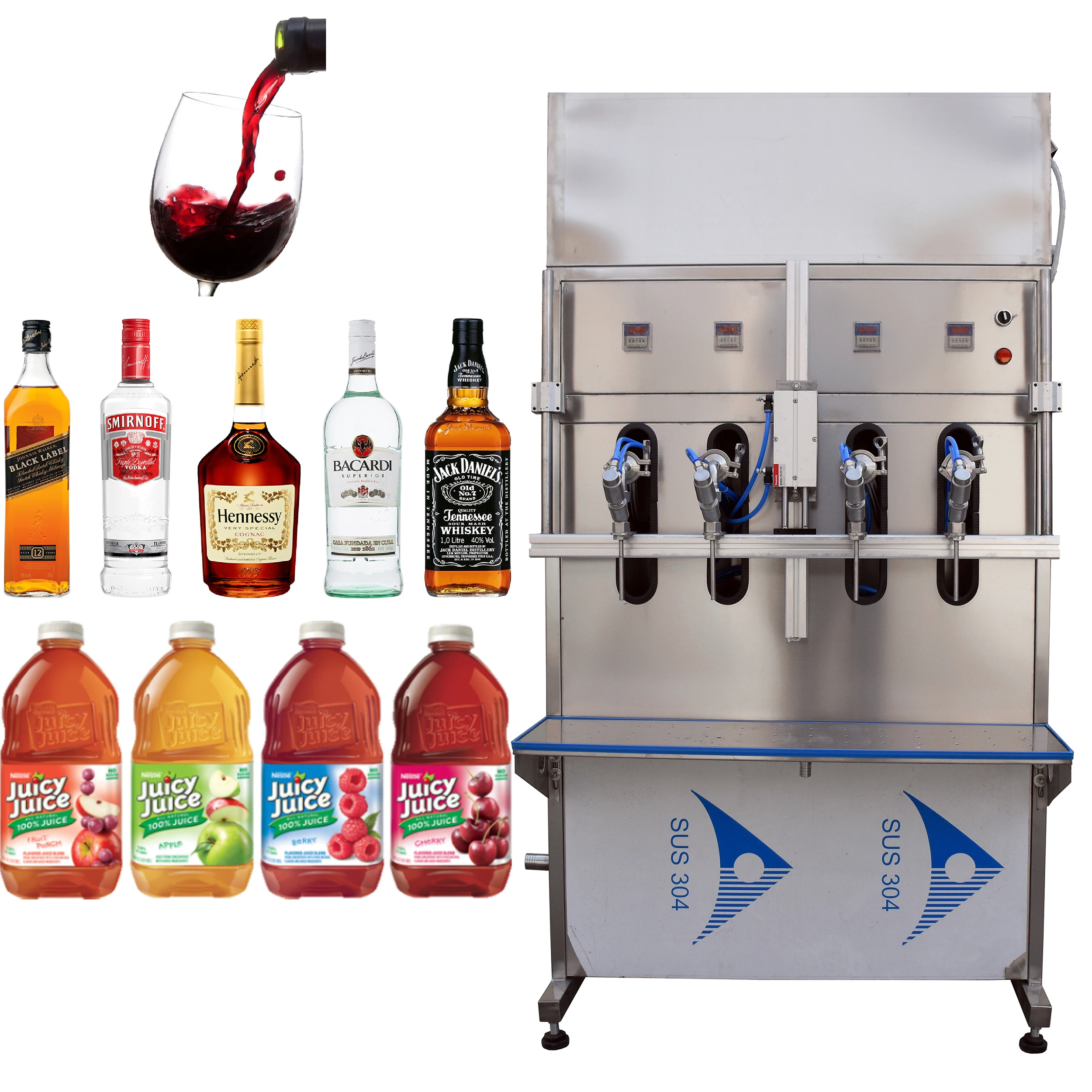 High Accuracy 500-5000 ml Fruit Vegetable Juice Filling