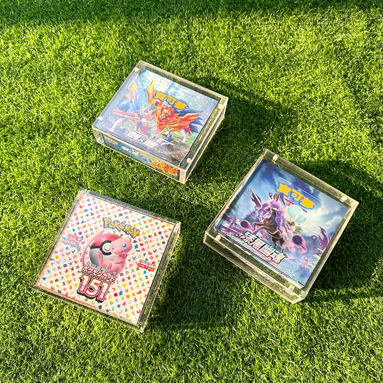 TCG Hot Sale Press Fit Acrylic Display Case for Pokemon Japanese Booster Box With Magnetic Lid TCG Hot Sale Press Fit Acrylic Display Case for Pokemon Japanese Booster Box With Magnetic Lid