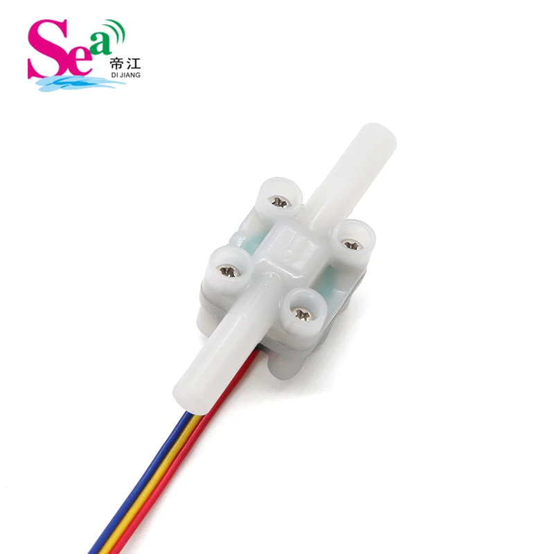 OD6.35 Liquid Water Flow Sensor ZJTM-04A Chemical PVDF Material Turbine Flowmeter Pulse Output 1.5/4L/min for Medical Treatment