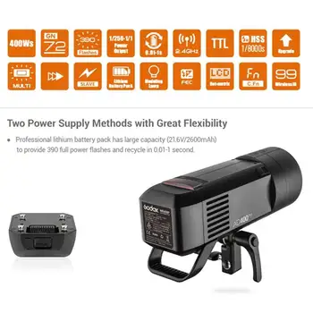Godox AD400 Pro Ad400pro Godox Professional  Commercial Studio Photo Photography Outdoor Flash  Light product image