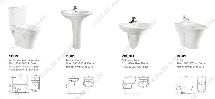 Two Piece Water Closet Bathroom Set Ceramic Sanitary Ware Suite Toilet Bowl With Bidet Basin Lavabo Sink