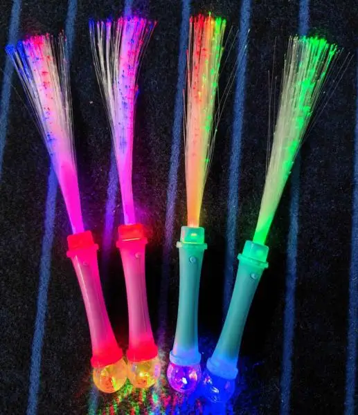 Light up Flashing Color Changing Fiber Optic Torch Projector Wands Glow LED Fiber Light Stick