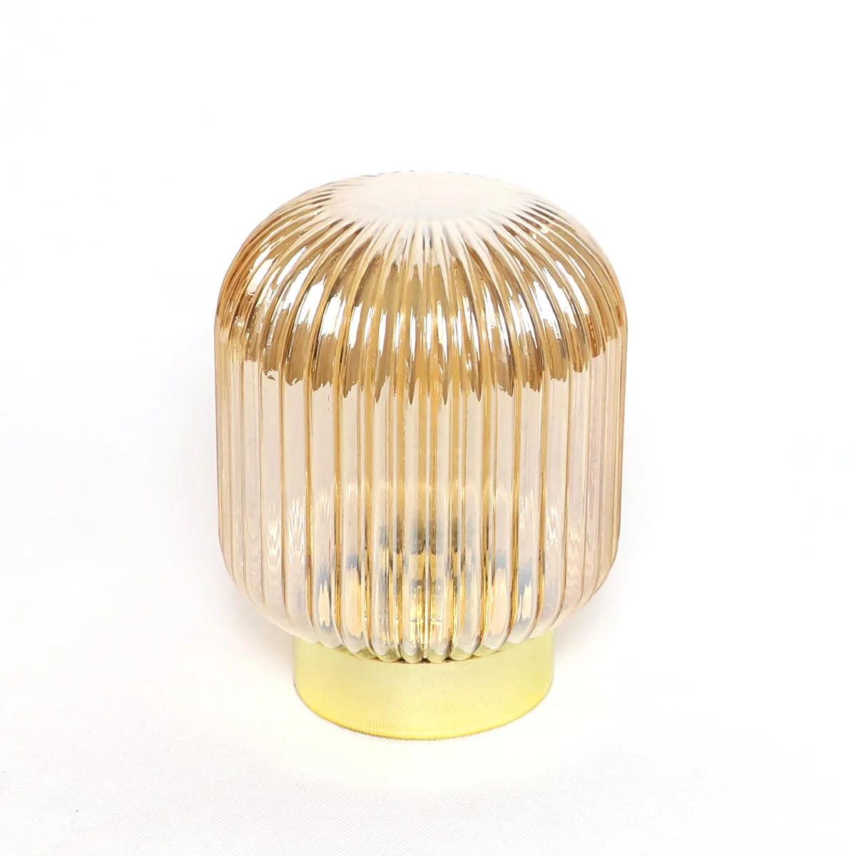 Golden Shiny Clear Glass Mushroom Shape Home Luxury Battery Operated Lamp Classic Globe Home Bedroom Night Light For Sale supplier