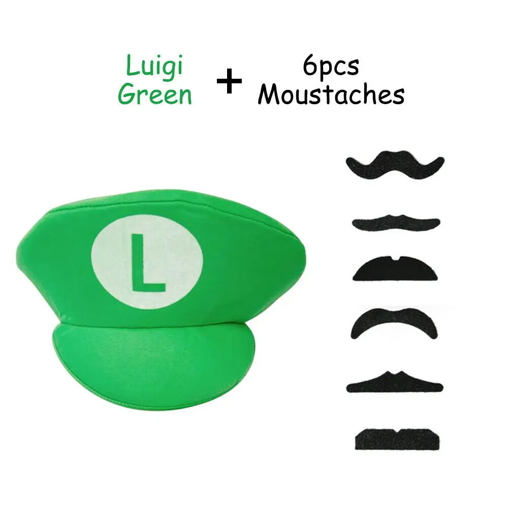 super mario bro luigi schiuma cappello cappello e baffi costume costume  partito