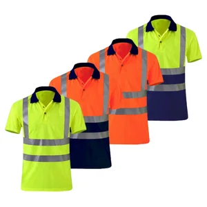 OEM Wholesale Custom Hi Vis Workwear High Visibility Reflective Polyester Safety Shirts for Mechanical Industrial Workers