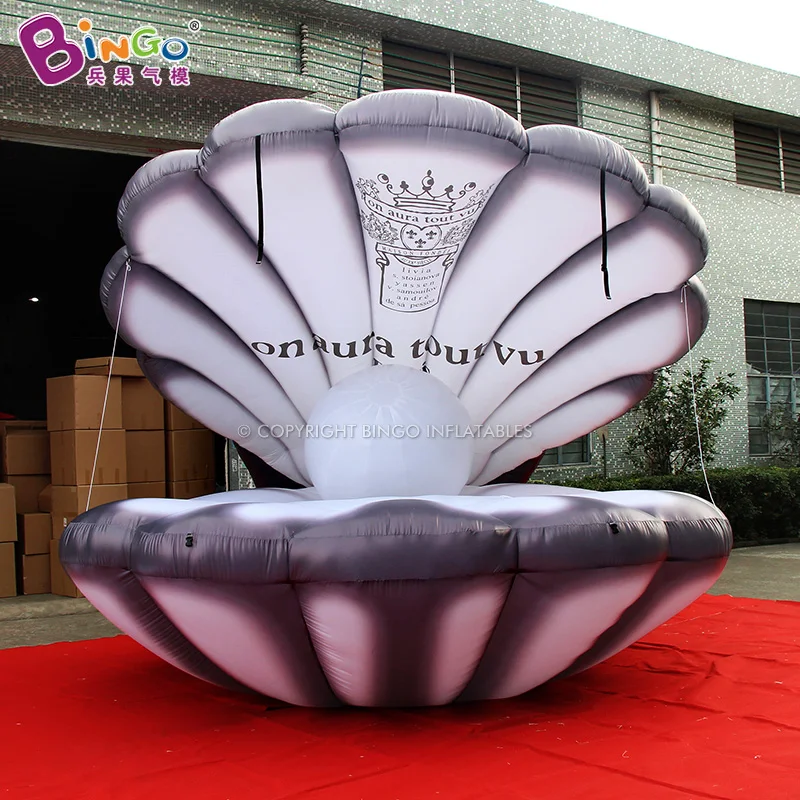Giant Inflatable Artificial Sea Shell Balloon Wedding Stage Decorative Props Inflatable Seashell with Led Lights