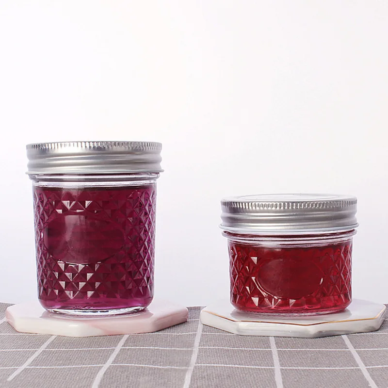 Wholesale 10 oz clear Glass Mason Jam Glass Jar sealed Caviar Food Storage Jar with Lid