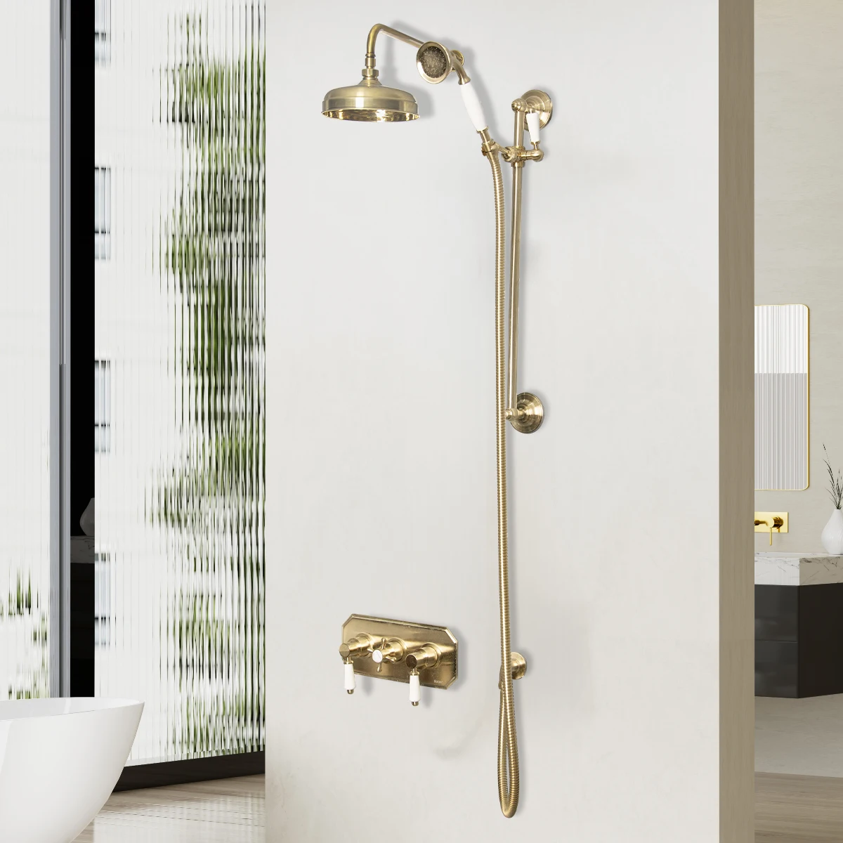 Traditional Brass Dual Function Concealed Thermostatic Shower System supplier