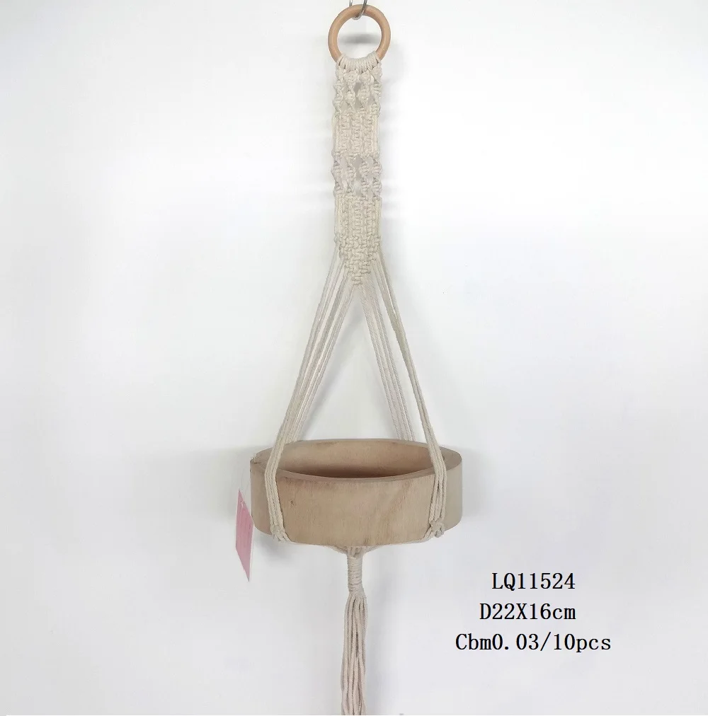 Домашний богемный декор, комнатный и уличный цветочный горшок, деревянный растительный лоток с хлопковой веревкой