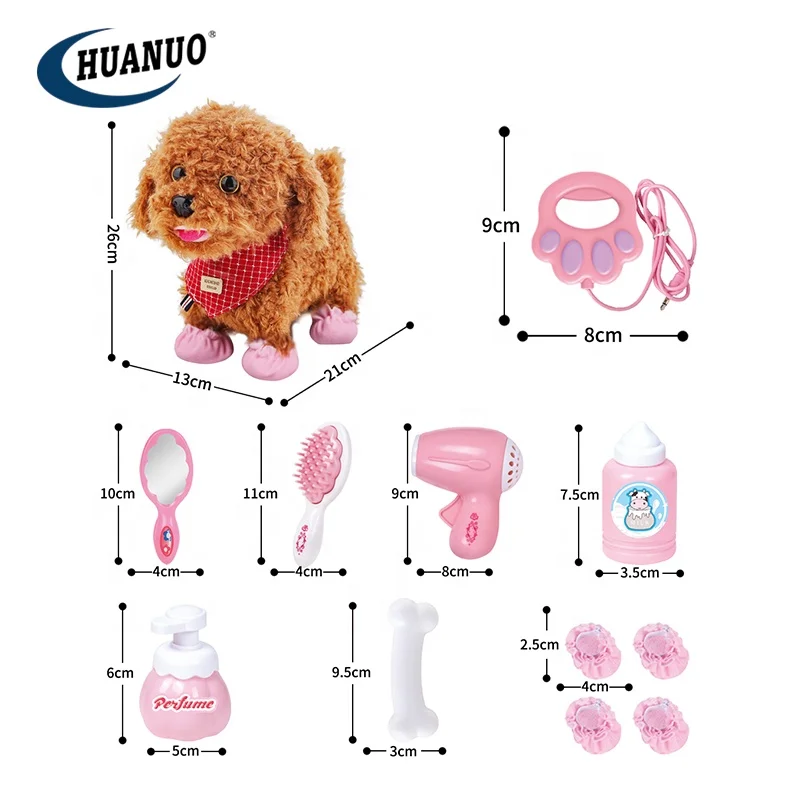 Chien Interactif En Peluche Qui Marche, Aboie, Remue La Queue – Avec Accessoires Et Cage