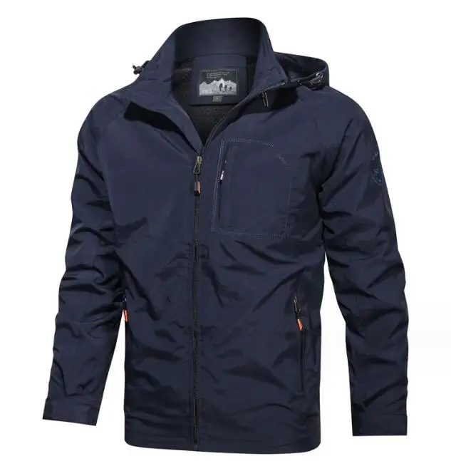 Mens windproof Winter Outerwear Tactical khaki green canvas Cargo bomber Jacket with Hood_voghion.com