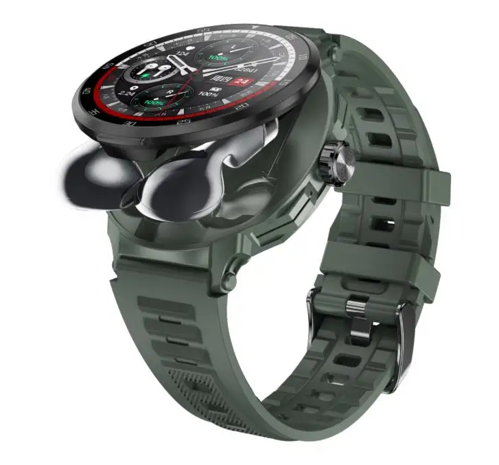 New Smart Watch with Earbuds 240mah 28mah TWS Earphone Sports Music Control D11 Smart Bracelet 2 in 1 Health Monitor NFC