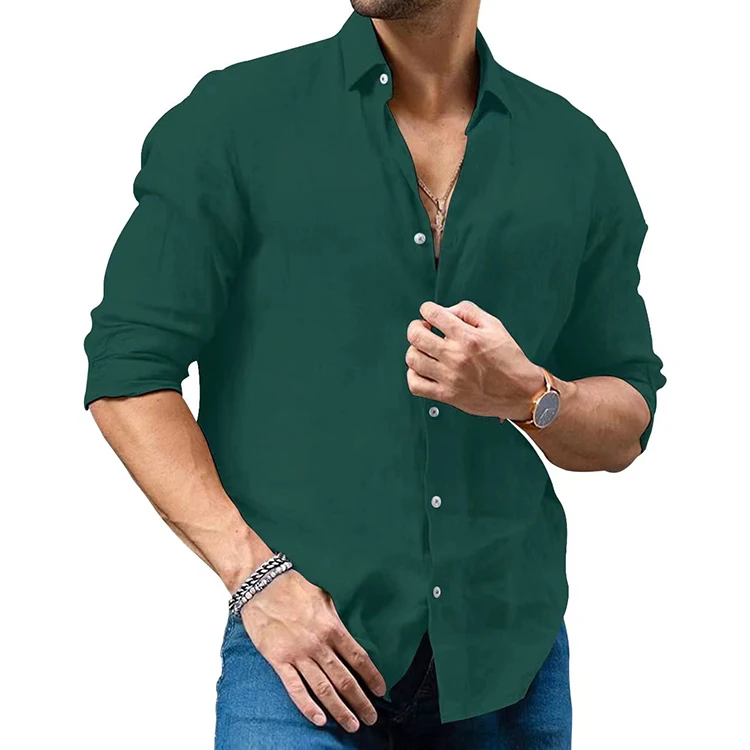 Shop Our Dark Green 100% Cotton Shirt Men Formal Dress Shirts