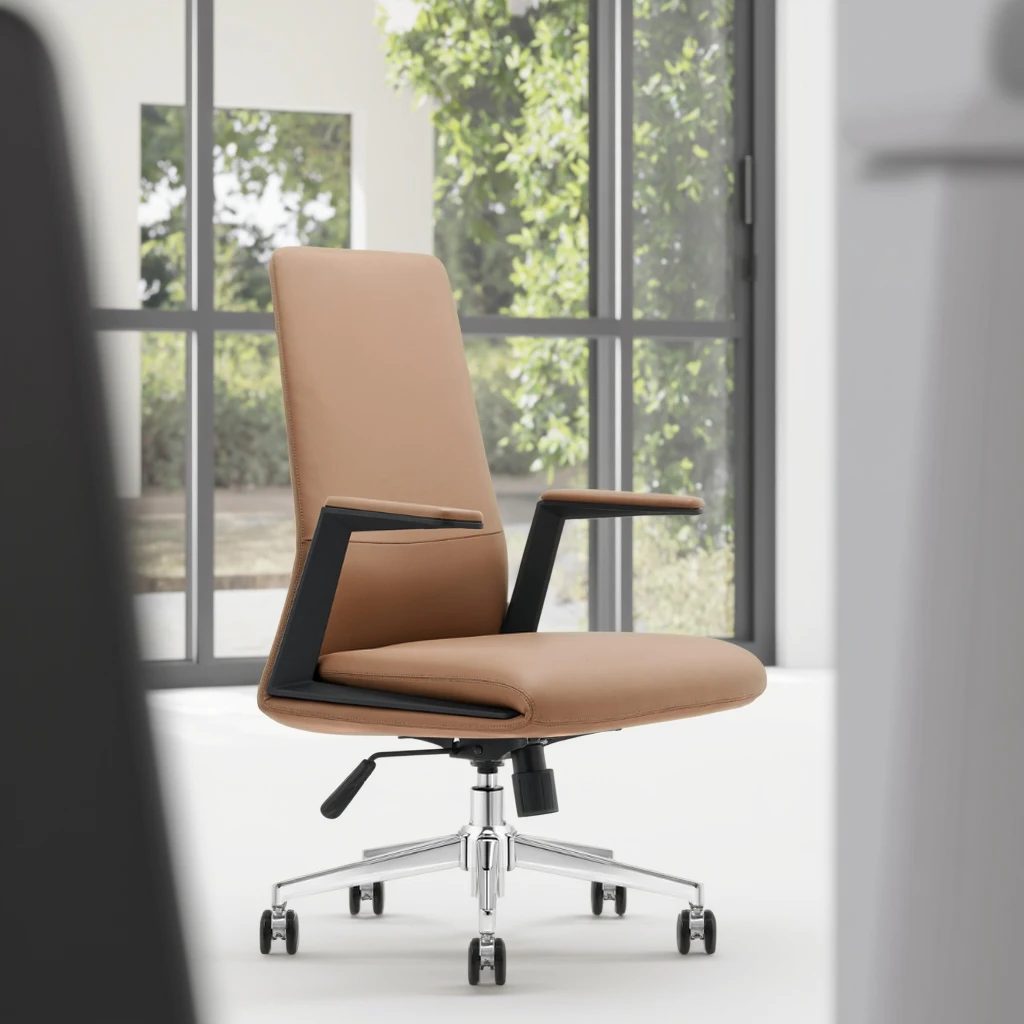 Medium Back Office Guest Chair Steel Reinforcement Dual Density Sponge Commercial Lobby Seating Solution 6