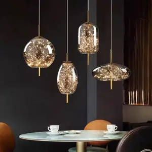 Modern Luxury Designer High-end Glass Bedroom Headboard, Personalized Art bar Dining Room Chandelier