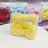 Yellow hairband massage brush 4-piece set-transparent pp box