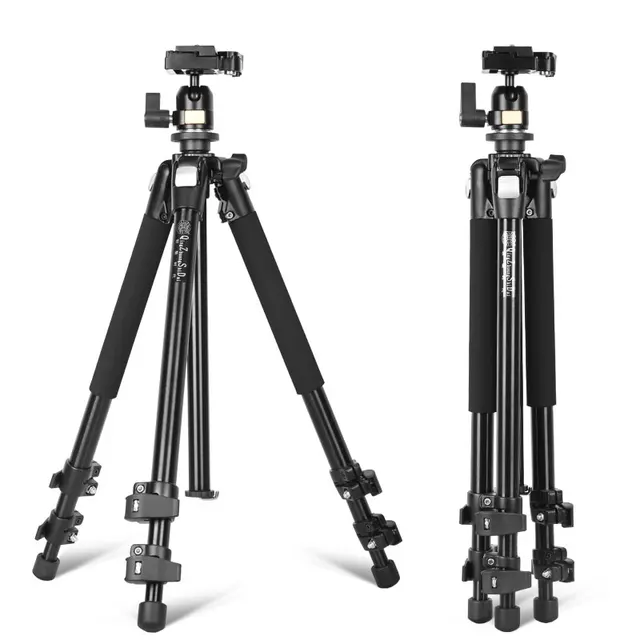 Aluminum Portable Professional Video Camera Tripod Folded 590mm Digital DSLR Travel Photographic Camera Tripod Stand for Hiking