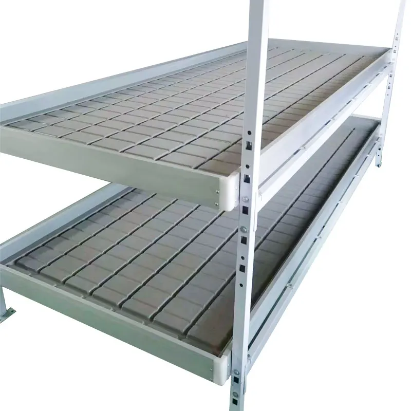 Double Tier 2×8 Grow Flood Table Stainless Steel Rolling Bench Stand Grow Table 4×4 4×8 Grow Table Hydroponic