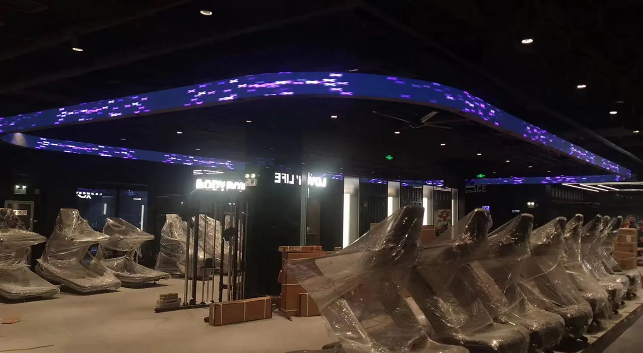 indoor hanging circle curved led display