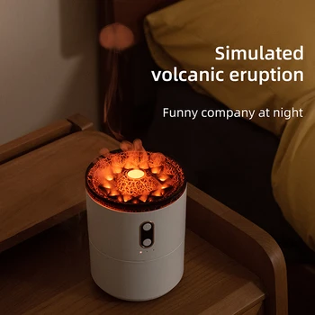 Volcano Humidifier Essential Oil Aromatherapy Diffuser with Flame & Mi