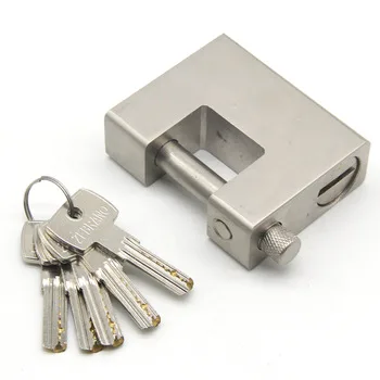 Waterproof 70/80/90mm Padlock Heavy Duty Chrome Plated Padlock Hardened Solid  Iron Rectangular Container Padlock