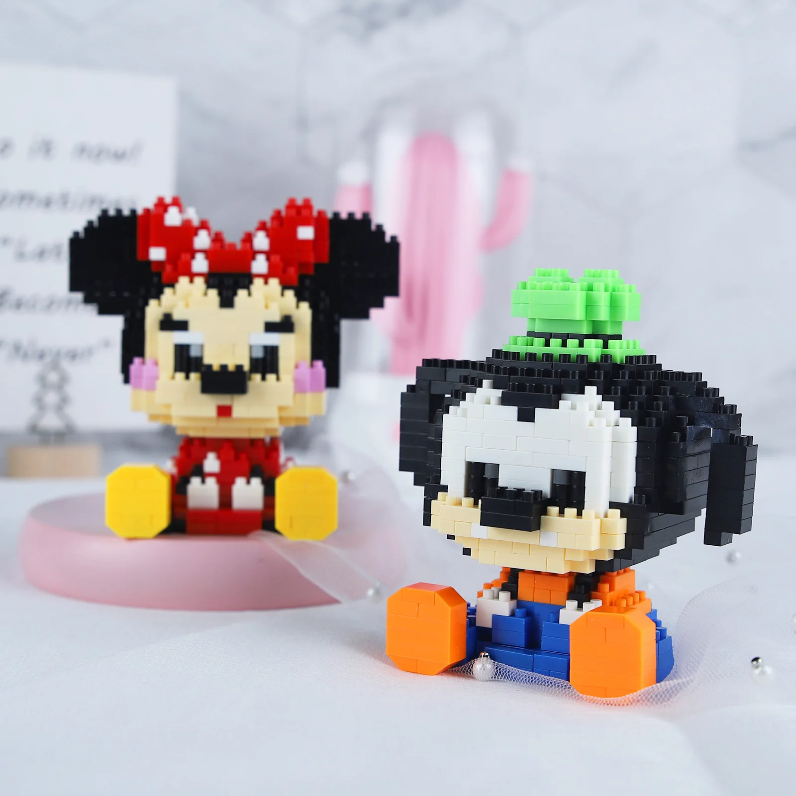 Lboyu Cartoon Diy Assembled Plastic Micro Building Blocks Mickey ...