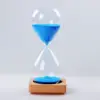bleu avec support en bois