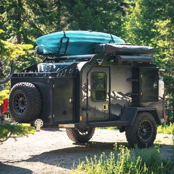 Teardrop Camper With Solar Panel And Toilet Small Truck Pickup Trailer ...