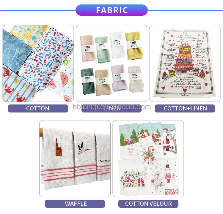 High Quality Summer Terry Bulk Custom Cotton Printed Tea Towel Kitchen Set Cotton Printing
