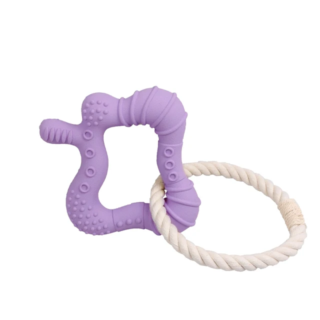 Biodegradable non-toxic rubber chew stomach tug toy rope dog toy
