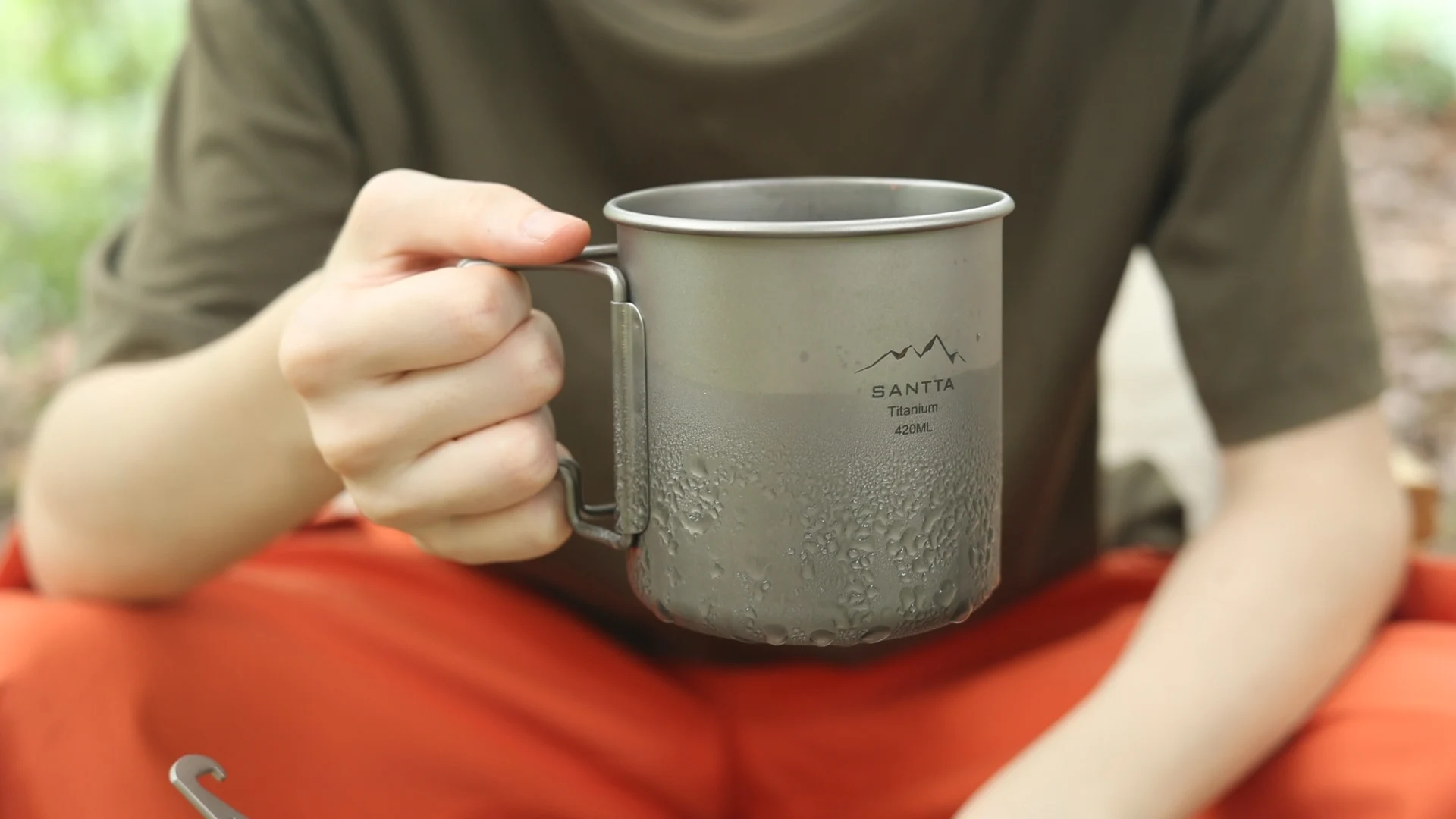 Santta Pure Titanium 420ml Camping Mug With Lid And Folding Handle Buy Titanium Mug titanium