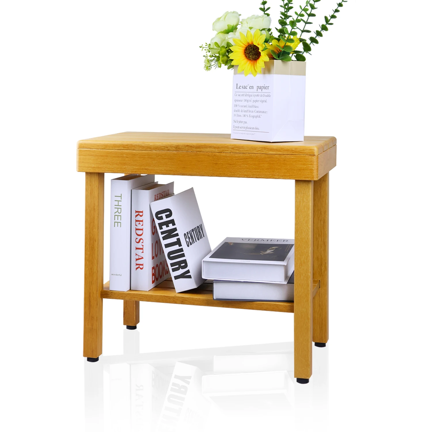 Modern Luxury Teak Wooden Stool Storage Chair Bathroom Seat Home Furniture Bedroom Decoration Put Shoes in the Entrance Hall