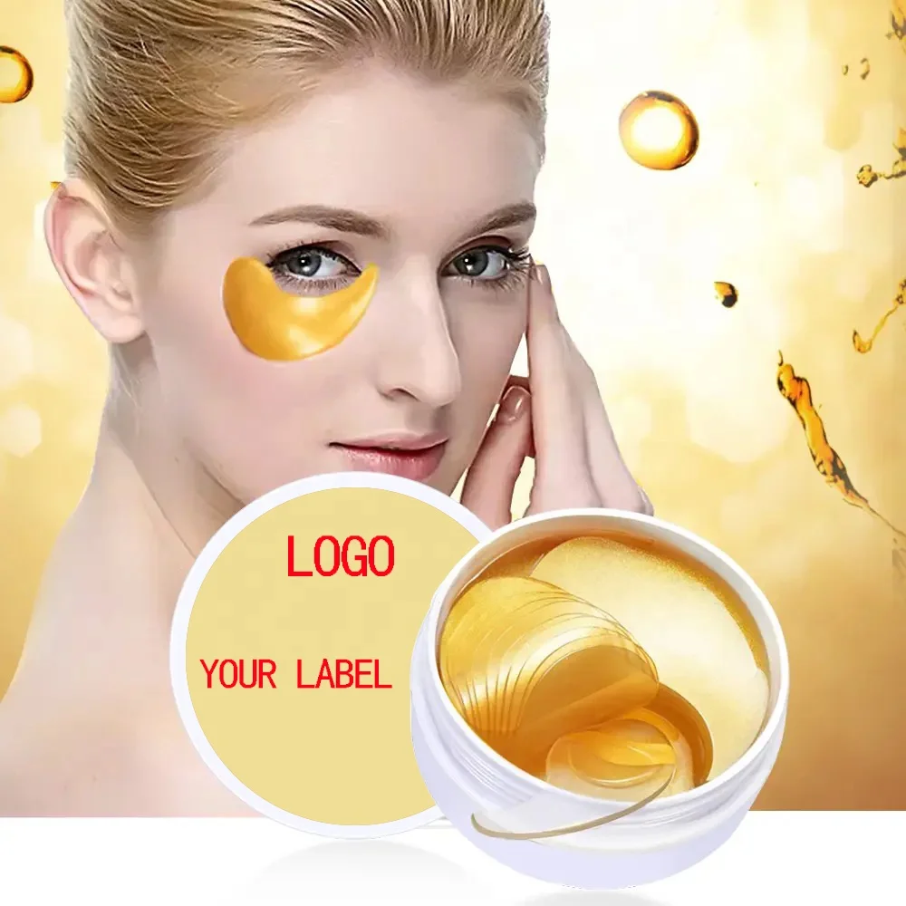 Factory Private Brand 24k Gold Hydrogel Collagen Crystal Eye Mask Oem