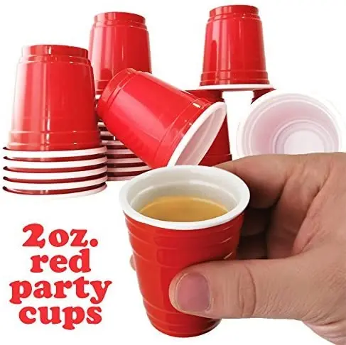 Mini Red Plastic Cups 20ct 2oz