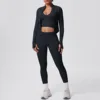 Black jacket+pants+bra